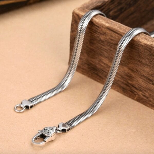 4.5 mm Men's Sterling Silver Flat Snake Chain 18??-24??