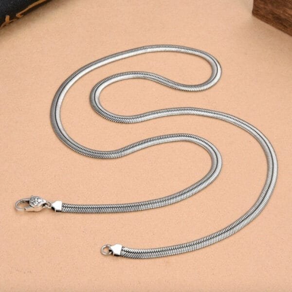 4.5 mm Men's Sterling Silver Flat Snake Chain 18??-24?? - Image 2