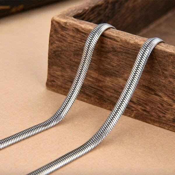 4.5 mm Men's Sterling Silver Flat Snake Chain 18??-24?? - Image 4