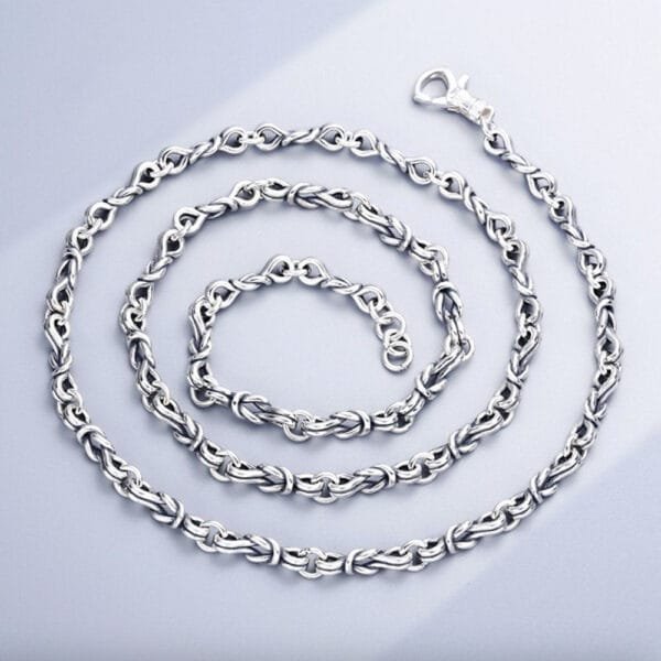 5 mm Men's Sterling Silver Knot Link Chain 20??-26"
