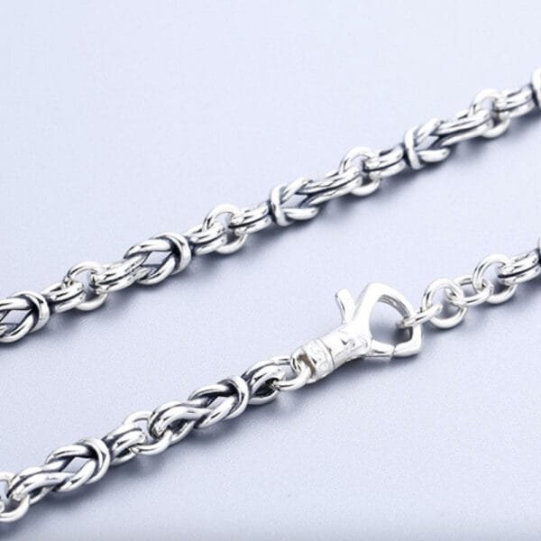 5 mm Men's Sterling Silver Knot Link Chain 20??-26" - Image 2
