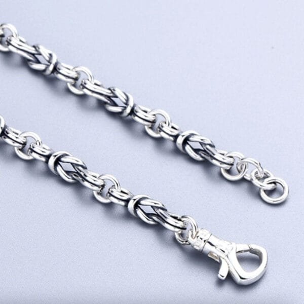 5 mm Men's Sterling Silver Knot Link Chain 20??-26" - Image 3
