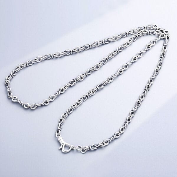 5 mm Men's Sterling Silver Knot Link Chain 20??-26" - Image 4