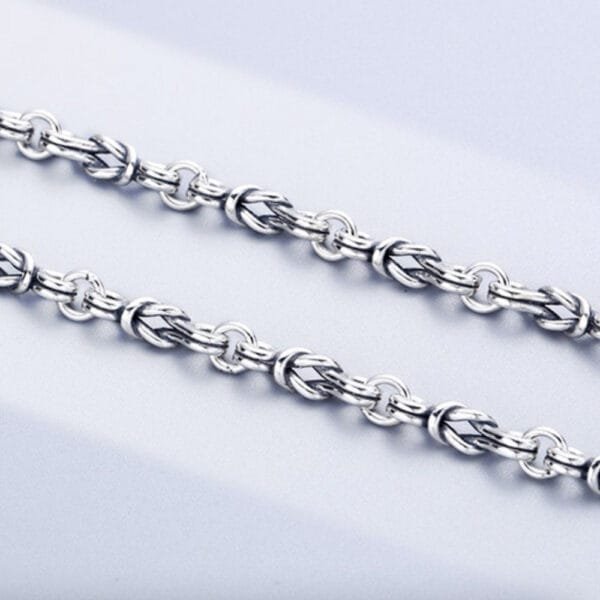 5 mm Men's Sterling Silver Knot Link Chain 20??-26" - Image 5