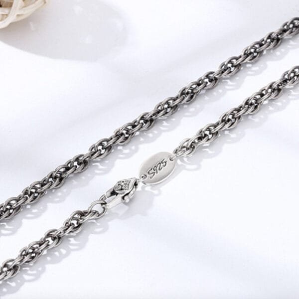 5 mm Men's Sterling Silver Rope Chain 20"-26" - Image 2