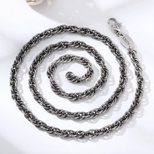 5 mm Men's Sterling Silver Rope Chain 20"-26" - Image 3