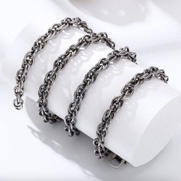 5 mm Men's Sterling Silver Rope Chain 20"-26" - Image 4