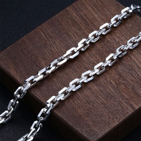 6 mm Men's Sterling Silver Anchor Link Chain 20??-28?? - Image 3