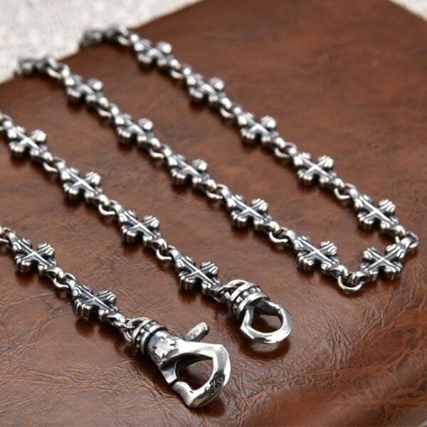 6 mm Men's Sterling Silver Cross Link Chain 18??-26" - Image 2