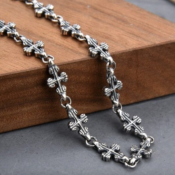 6 mm Men's Sterling Silver Cross Link Chain 18??-26" - Image 3