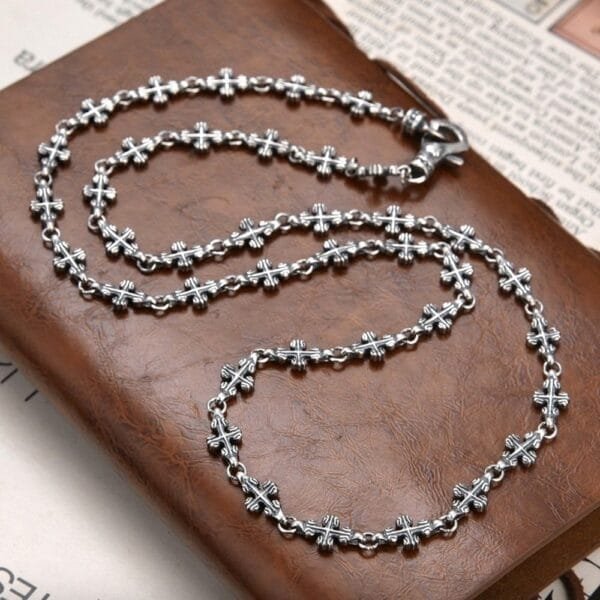 6 mm Men's Sterling Silver Cross Link Chain 18??-26" - Image 5