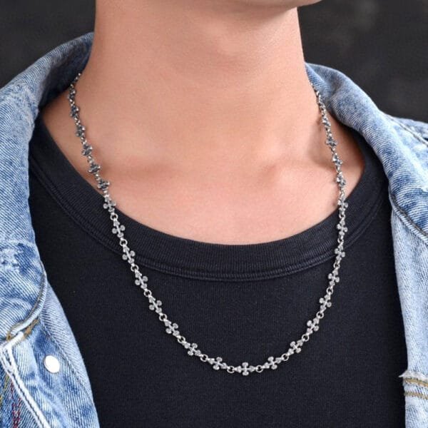6 mm Men's Sterling Silver Cross Link Chain 18??-26" - Image 6