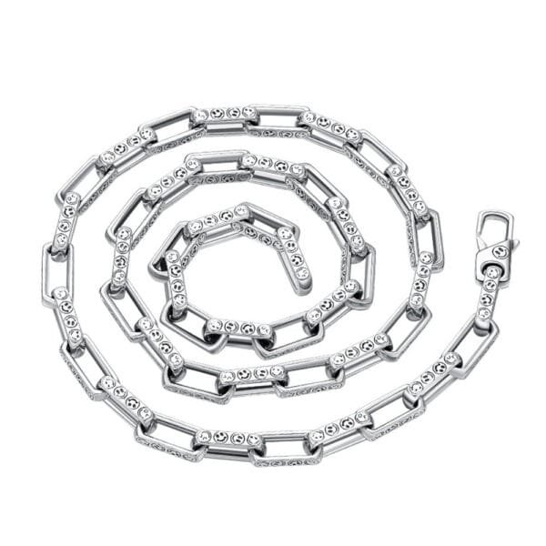 8 mm Men's Sterling Silver Smiley Rectangle Link Chain 18??-24??