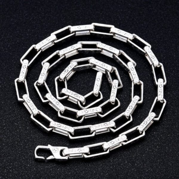 8 mm Men's Sterling Silver Smiley Rectangle Link Chain 18??-24?? - Image 4
