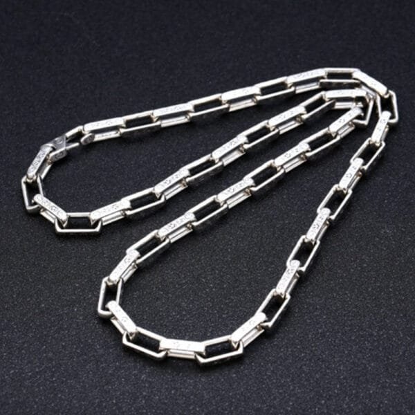 8 mm Men's Sterling Silver Smiley Rectangle Link Chain 18??-24?? - Image 6