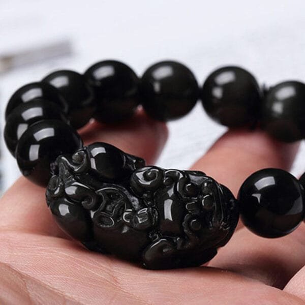 Black Obsidian Pixiu Bracelet - Image 6
