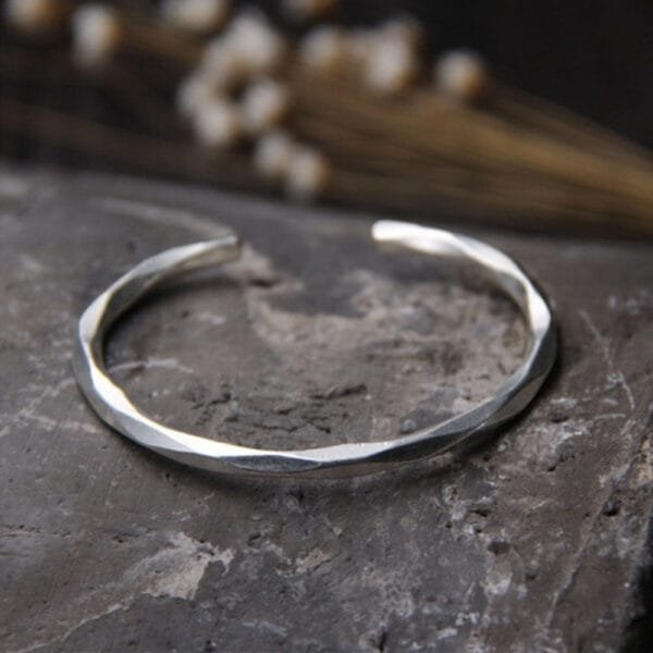 Fine Silver Cutting Cuff Bracelet - Image 2