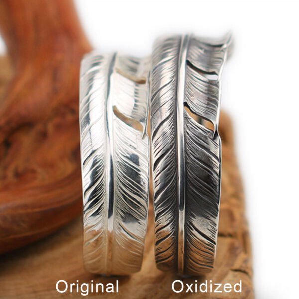 Handmade Sterling Silver Feather Cuff Bracelet - Image 2