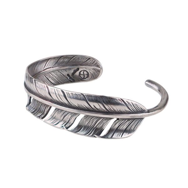 Handmade Sterling Silver Feather Cuff Bracelet - Image 8