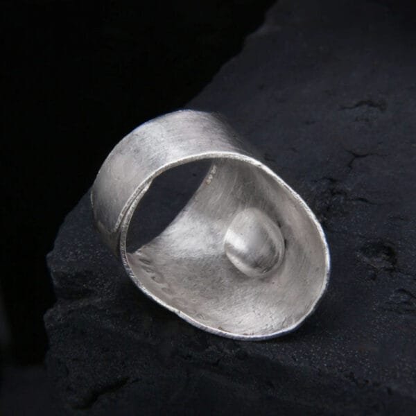 Hill Tribe Silver Sunflower Wide Ring - Image 3