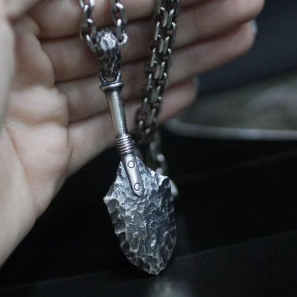 Men's Sterling Silver Ancient Spearhead Pendant Necklace - Image 5