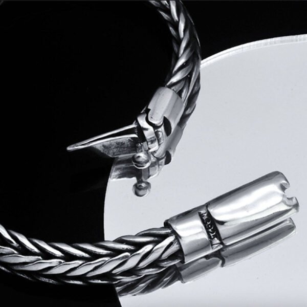 Men's Sterling Silver Braided Chain Bracelet - Image 2
