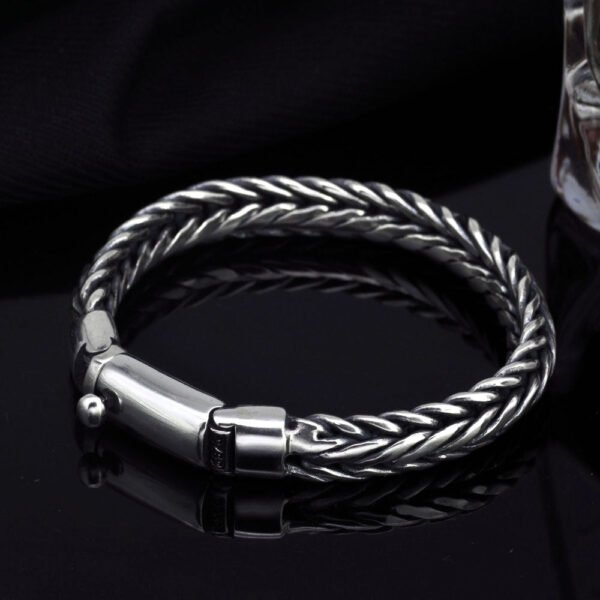 Men's Sterling Silver Braided Chain Bracelet - Image 3
