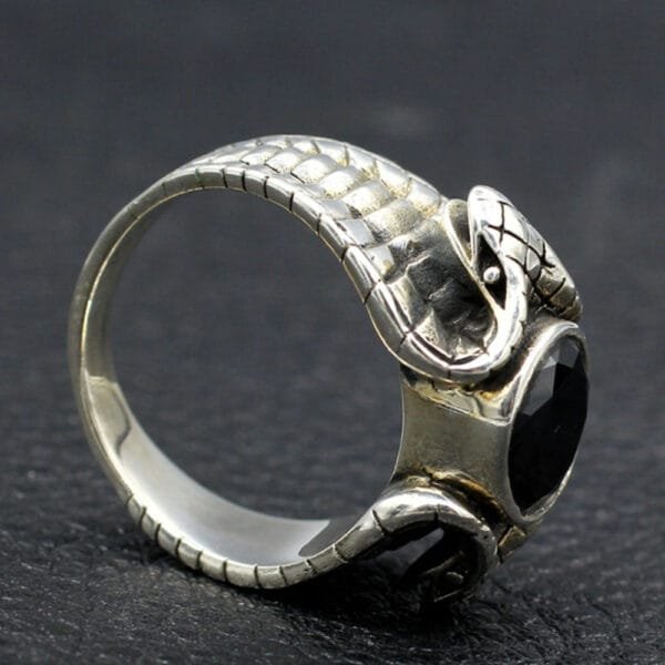 Men's Sterling Silver Cobras Ring - Image 2