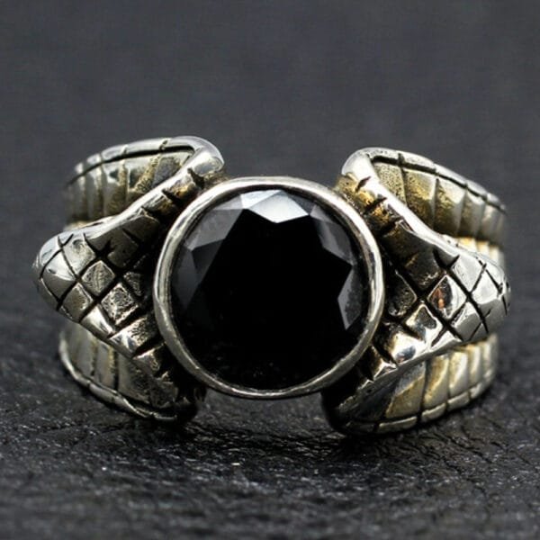 Men's Sterling Silver Cobras Ring - Image 3