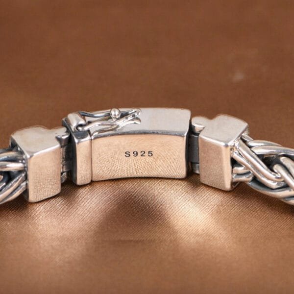 Men's Sterling Silver Double-Stand Braided Chain Bracelet - Image 4