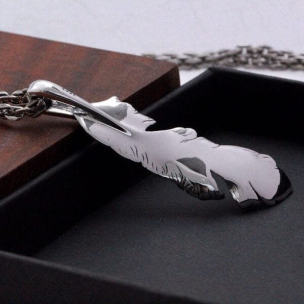 Men's Sterling Silver Feather Pendant Necklace - Image 6
