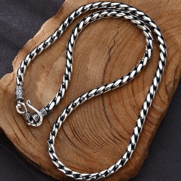 Men's Sterling Silver Square Cuban Link Chain 18"-24" - Image 5