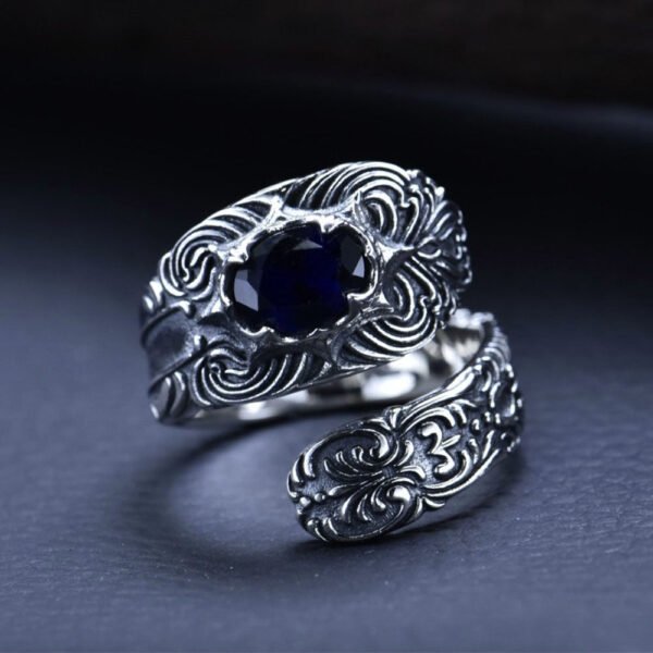 Men's Sterling Silver Ivy Wrap Ring - Image 4