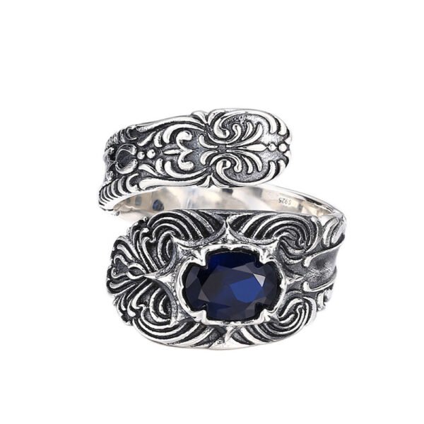 Men's Sterling Silver Ivy Wrap Ring - Image 5