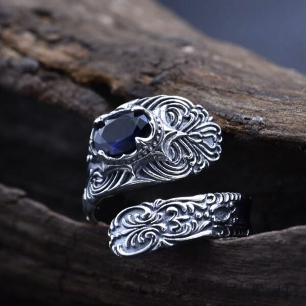 Men's Sterling Silver Ivy Wrap Ring - Image 6