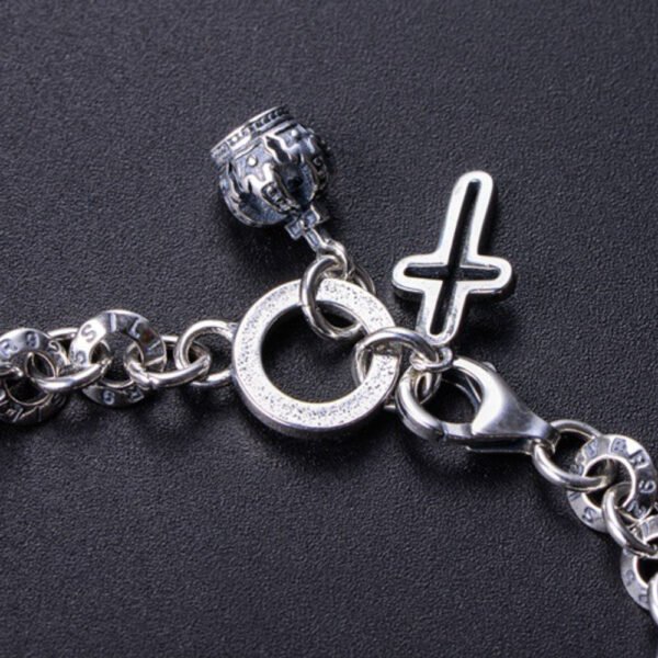 Sterling Silver Virgin Mary Tag Chain Bracelet - Image 4