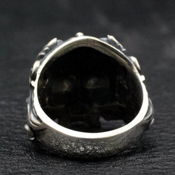 Men's Sterling Silver Masonic Skull Ring - Image 5