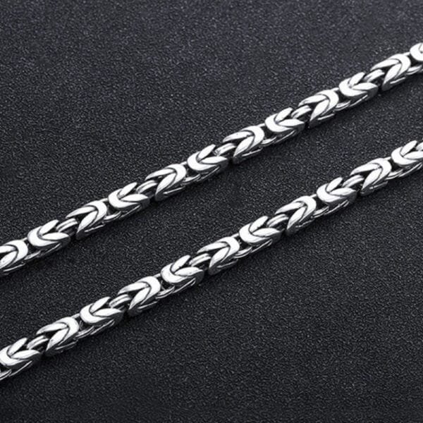 4.5 mm Men's Sterling Silver Pestle Clasp Byzantine Chain 20"-26" - Image 3