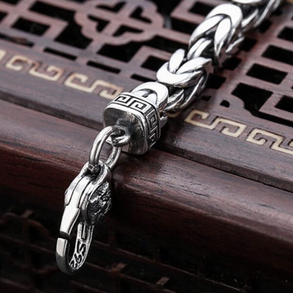 4.5 mm Men's Sterling Silver Pestle Clasp Byzantine Chain 20"-26" - Image 4