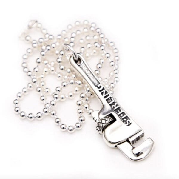 Men's Sterling Silver Pipe Wrench Necklace - Image 3