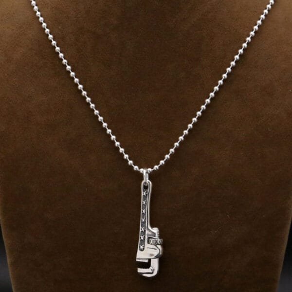 Men's Sterling Silver Pipe Wrench Necklace - Image 6
