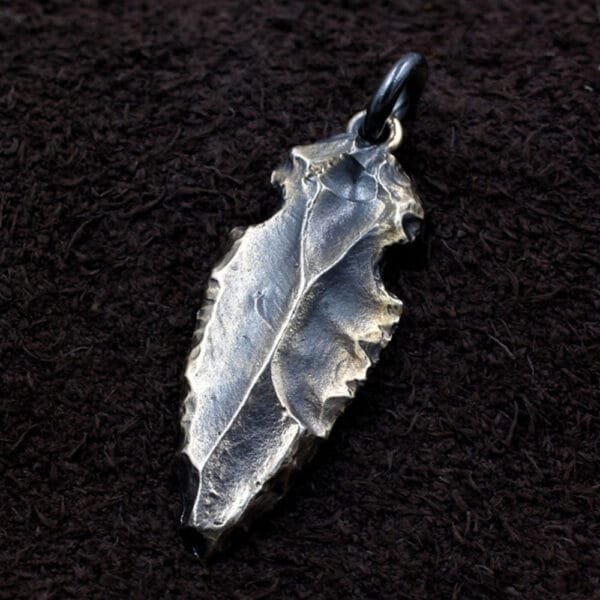 Men's Sterling Silver Rock Spearhead Necklace - Image 2