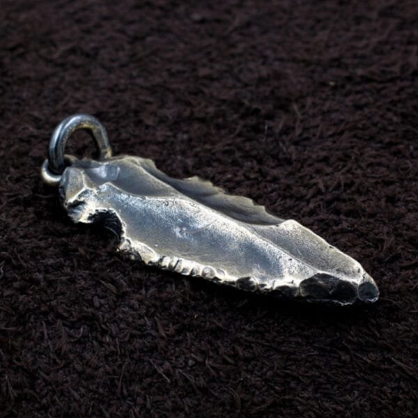Men's Sterling Silver Rock Spearhead Necklace - Image 5