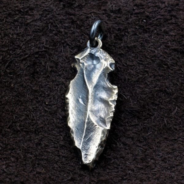 Men's Sterling Silver Rock Spearhead Necklace - Image 3