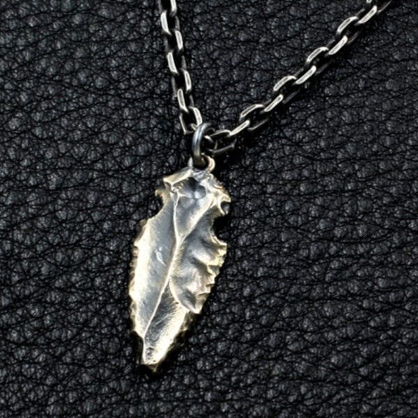 Men's Sterling Silver Rock Spearhead Necklace - Image 4