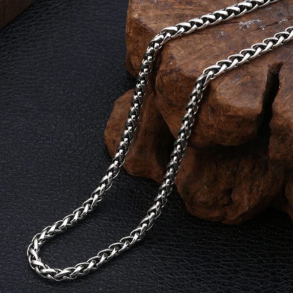 5 mm Men's Sterling Silver Six True Words Mantra Braided Chain 20"-30" - Image 5
