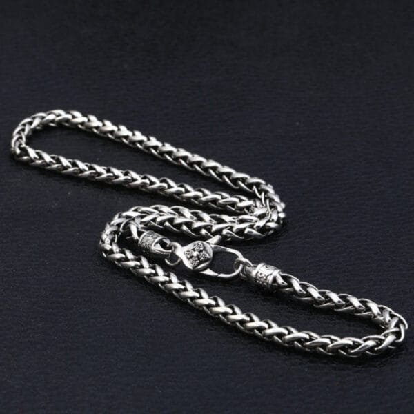 5 mm Men's Sterling Silver Six True Words Mantra Braided Chain 20"-30" - Image 7