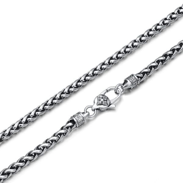 5 mm Men's Sterling Silver Six True Words Mantra Braided Chain 20"-30" - Image 8