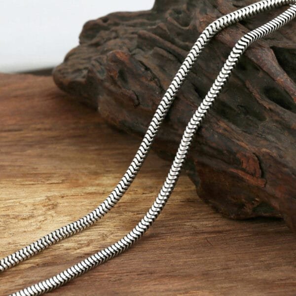 3mm Men's Sterling Silver Snake Chain 18"-28" - Image 2