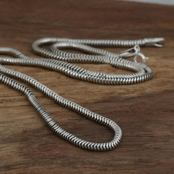 3mm Men's Sterling Silver Snake Chain 18"-28" - Image 4